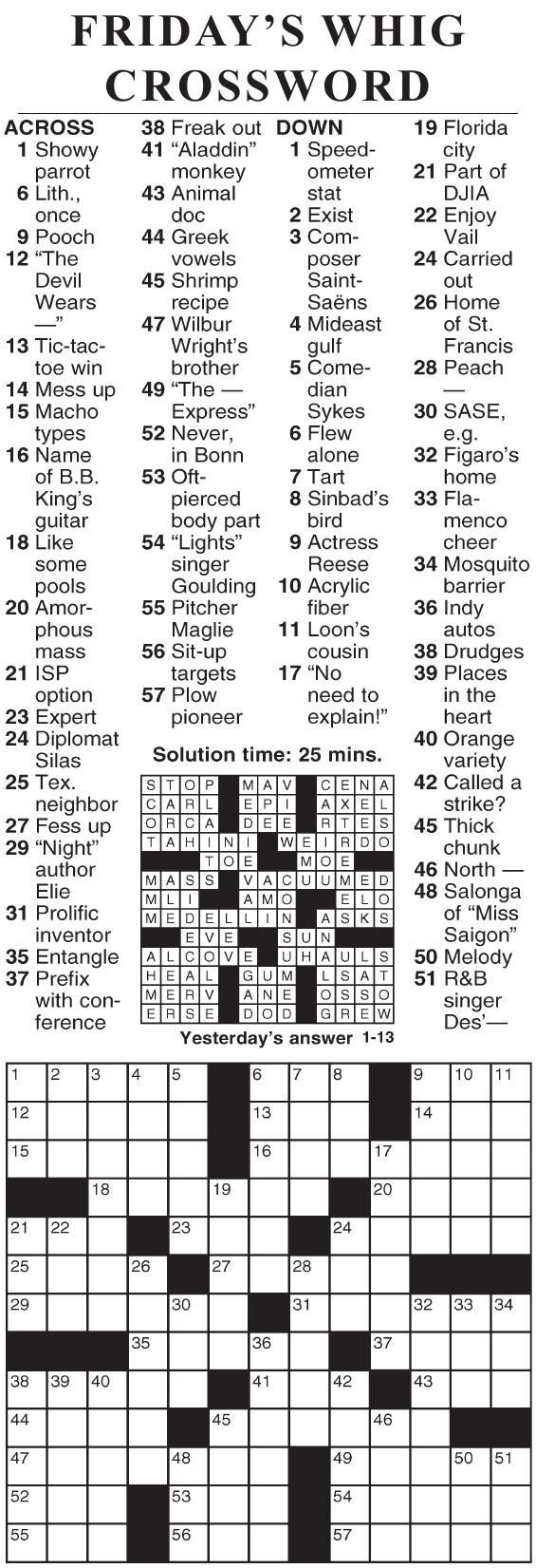 0113 Crossword Crosswords Cecildaily
