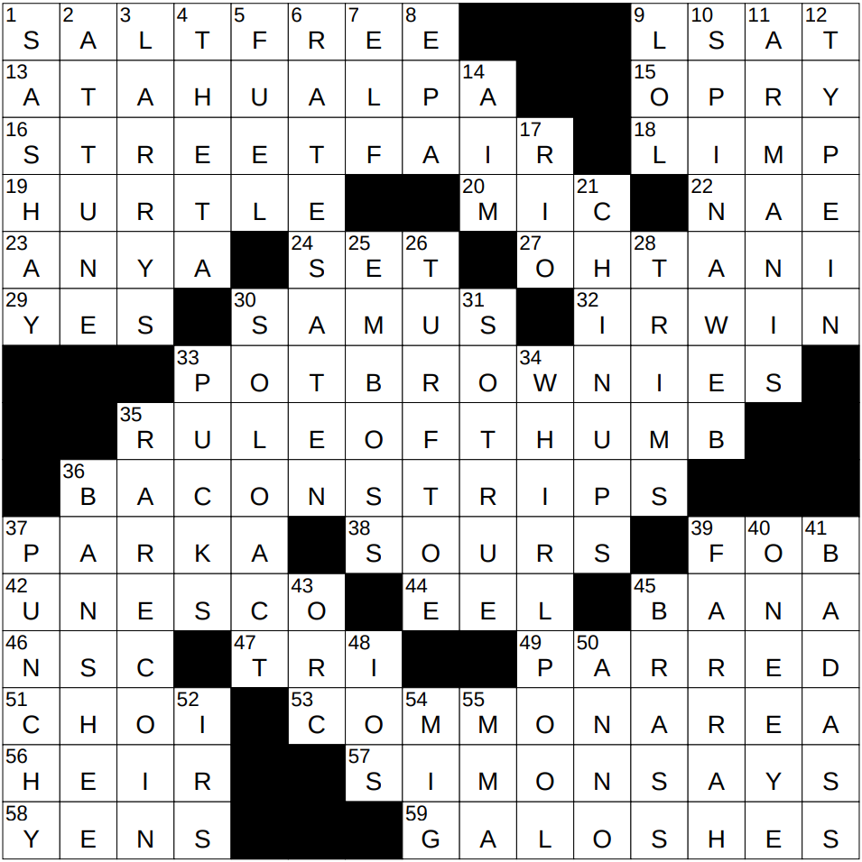 0301 25 NY Times Crossword 1 Mar 25 Saturday NYXCrossword