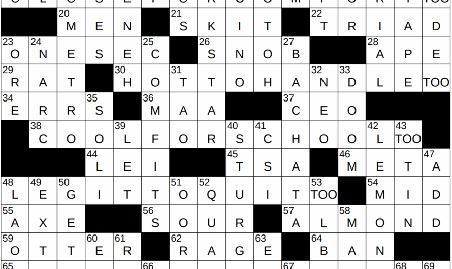 Self Referential Crossword