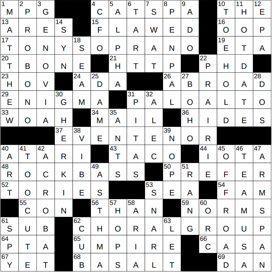 0723 24 NY Times Crossword 23 Jul 24 Tuesday NYXCrossword