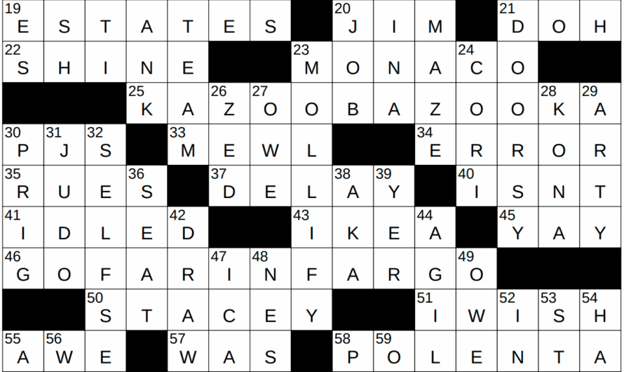 Bush Black Lives Matter Crossword