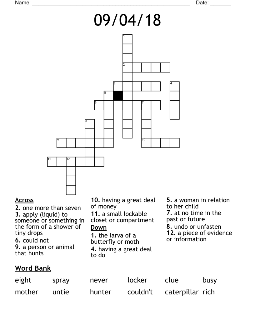 09 04 18 Crossword WordMint 09 04 18 Crossword WordMint