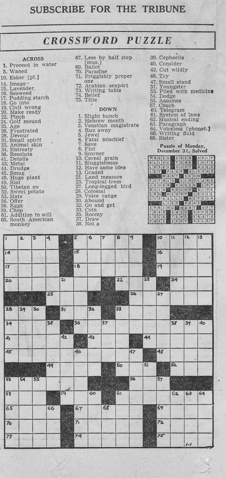 1 1 1946 Chicago Tribune Crossword Puzzle 1 1 1946 Chicago Tribune Crossword Puzzle