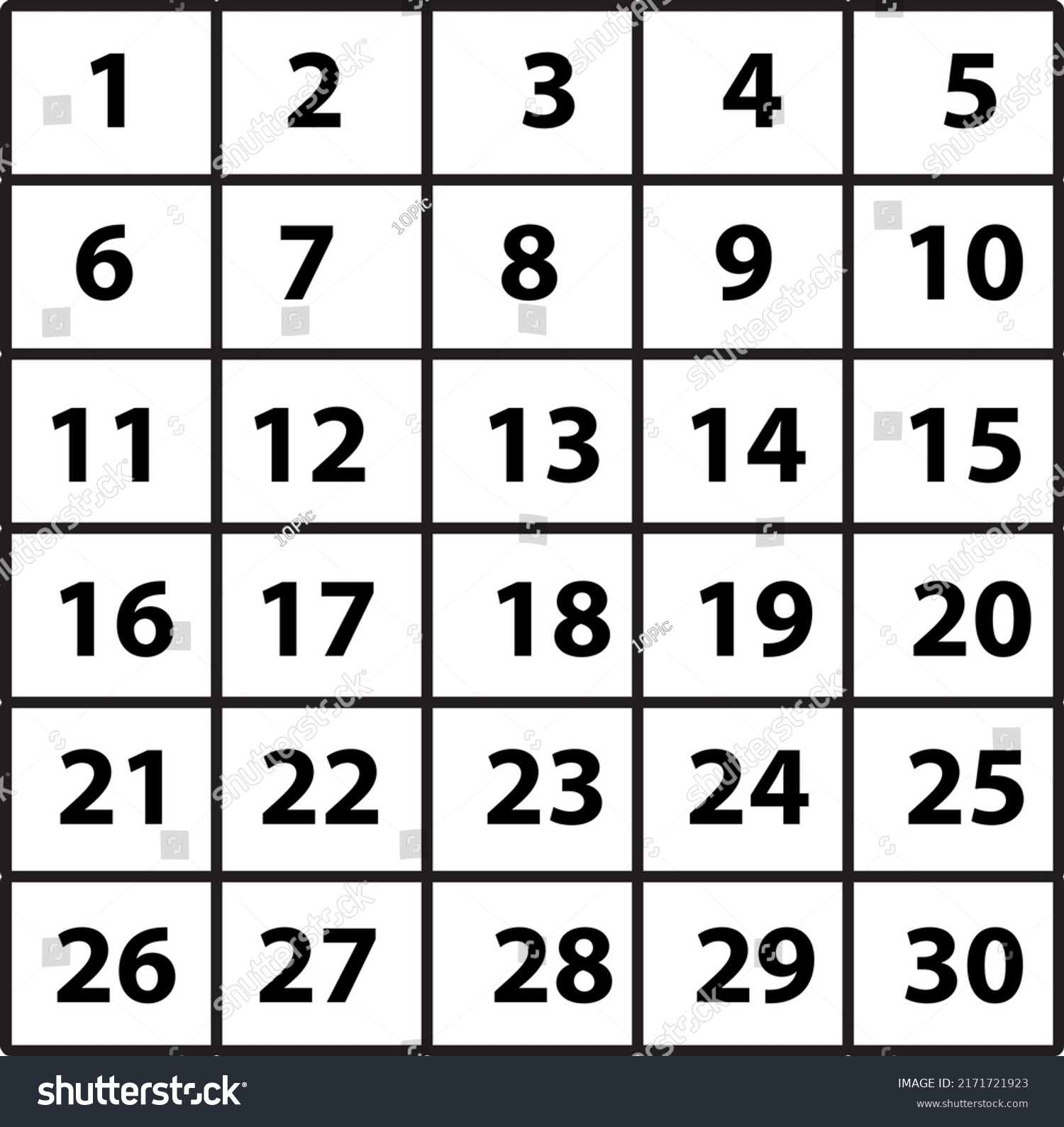 number chart 1 30 number chart 1 30