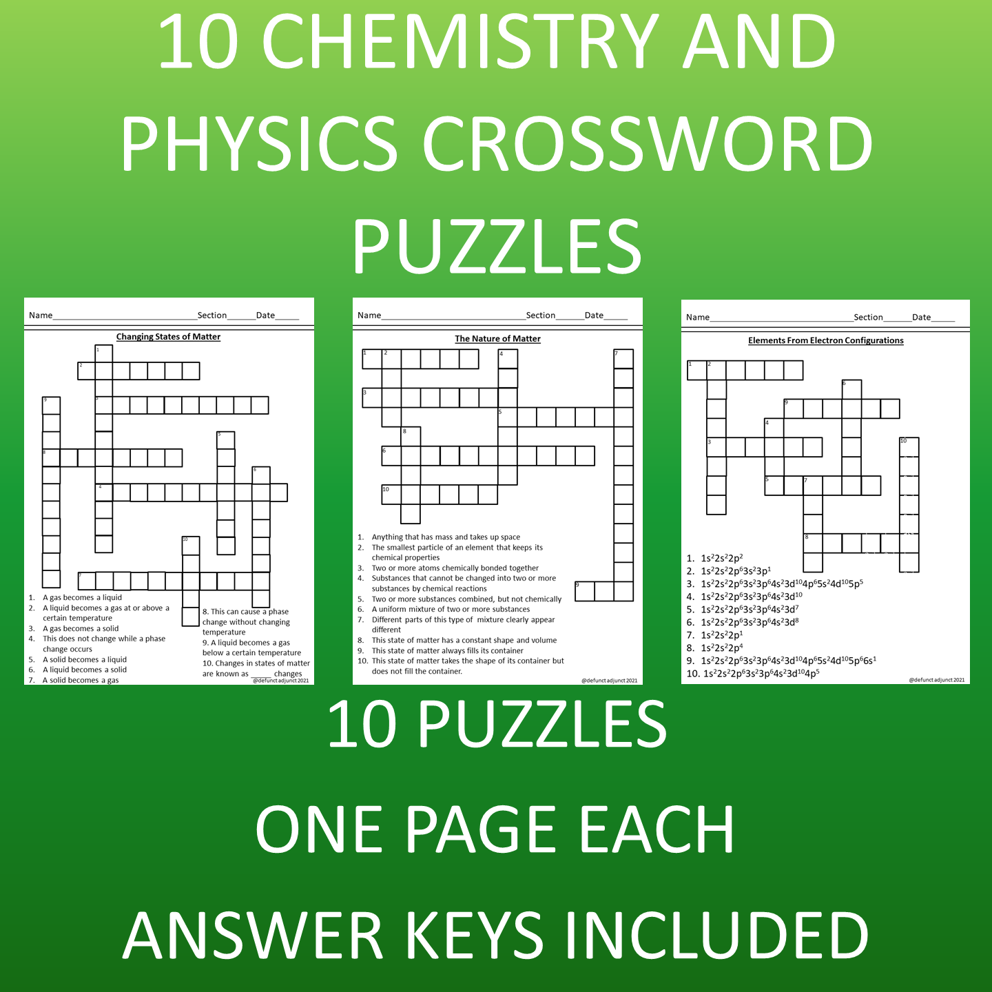 chemical names and formulas crossword worksheet answer key