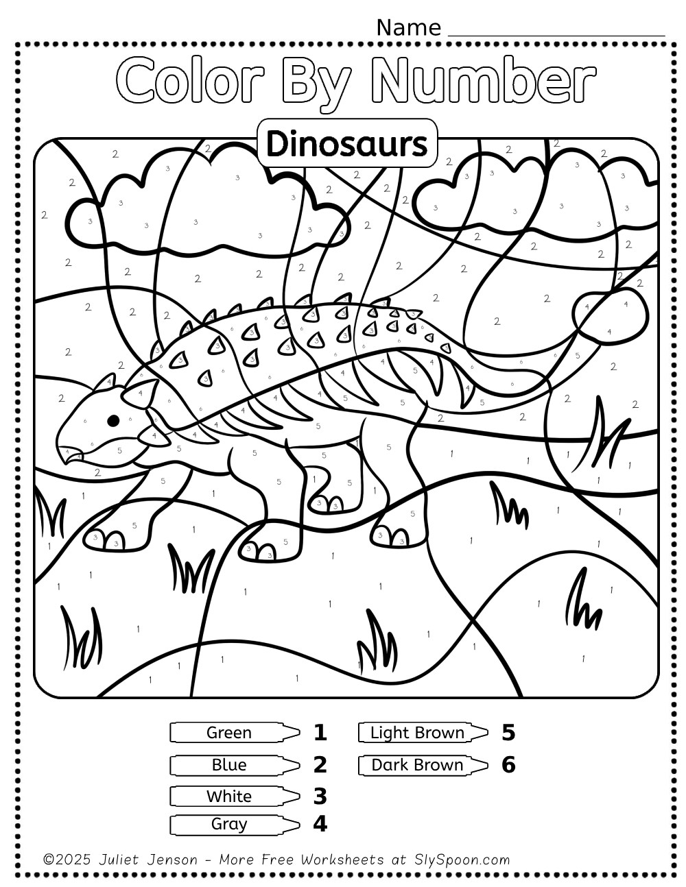 10 Free Printable Dinosaur Themed Color By Number Pages For Kids Sly Spoon 10 Free Printable Dinosaur Themed Color By Number Pages For Kids Sly Spoon