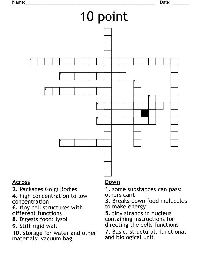 10 Point Crossword WordMint