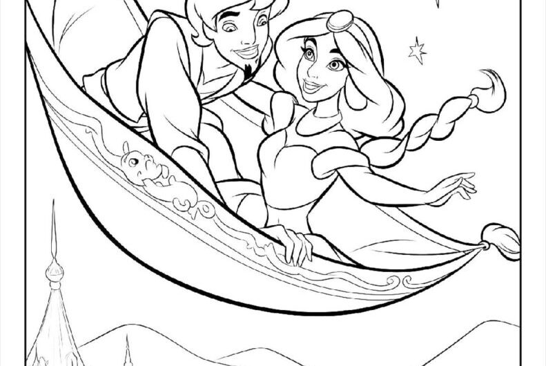 Princess Jasmine And Aladdin Coloring Pages