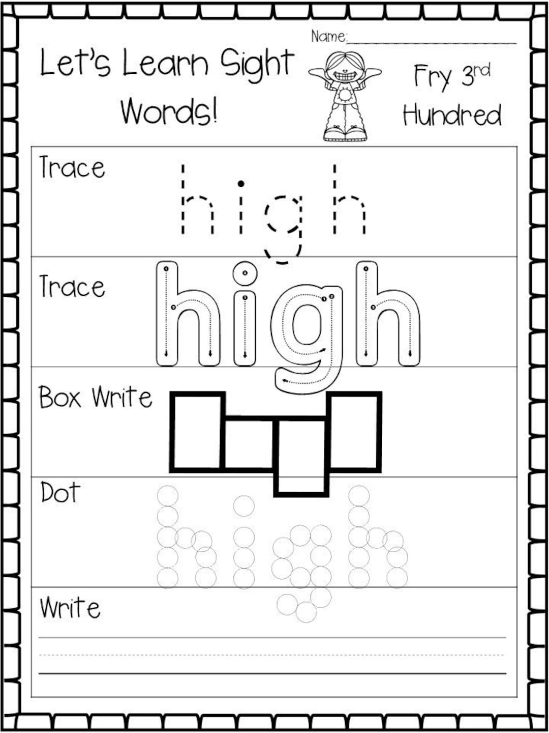 100 Printable Let s Learn Fry 3rd Hundred Sight Words Worksheets 2nd 3rd Grade Handwriting And Spelling Activity Etsy 100 Printable Let s Learn Fry 3rd Hundred Sight Words Worksheets 2nd 3rd Grade Handwriting And Spelling Activity Etsy