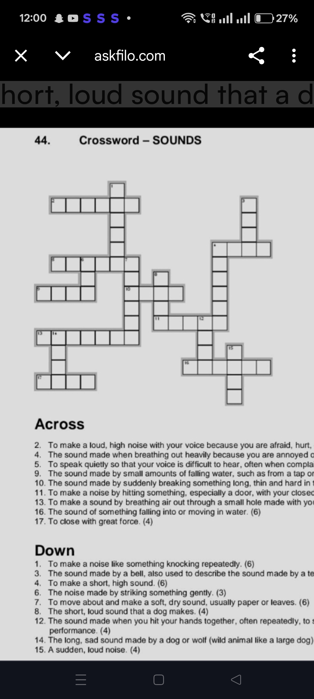 12 00 OSSS 27 Askfilo Hort Loud Sound That A D Crosswor 12 00 OSSS 27 Askfilo Hort Loud Sound That A D Crosswor