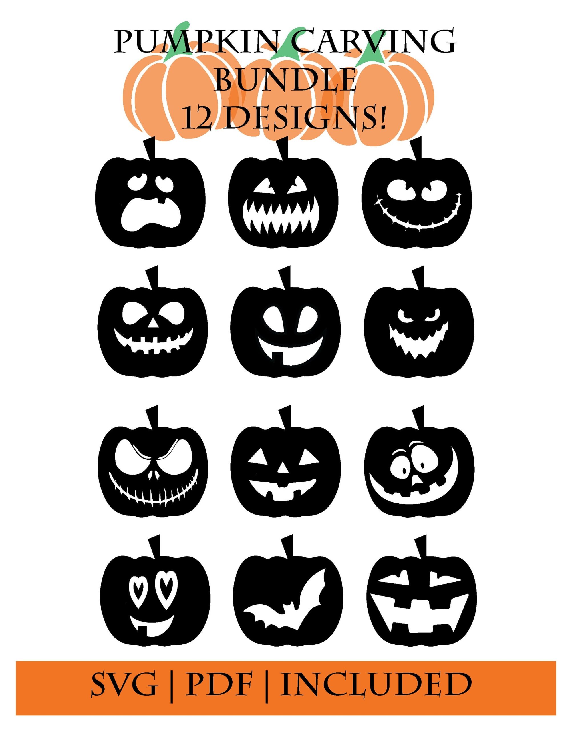 12 Pumpkin Carving Stencils Downloadable Printable With PDF PNG SVG Etsy 12 Pumpkin Carving Stencils Downloadable Printable With PDF PNG SVG Etsy