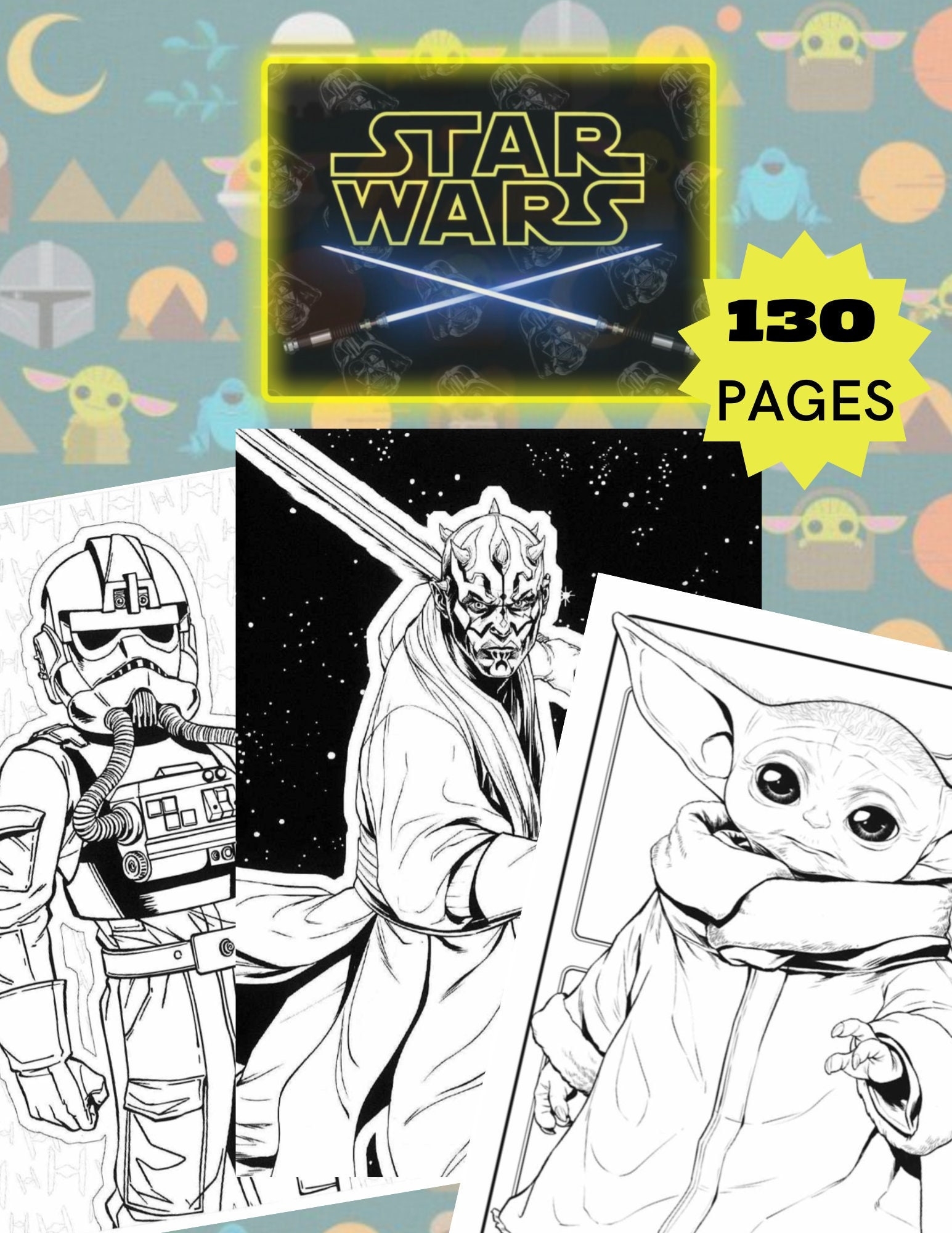 130 PAGES Space Star Wars Coloring Book Compilation Great For ALL AGES Etsy 130 PAGES Space Star Wars Coloring Book Compilation Great For ALL AGES Etsy