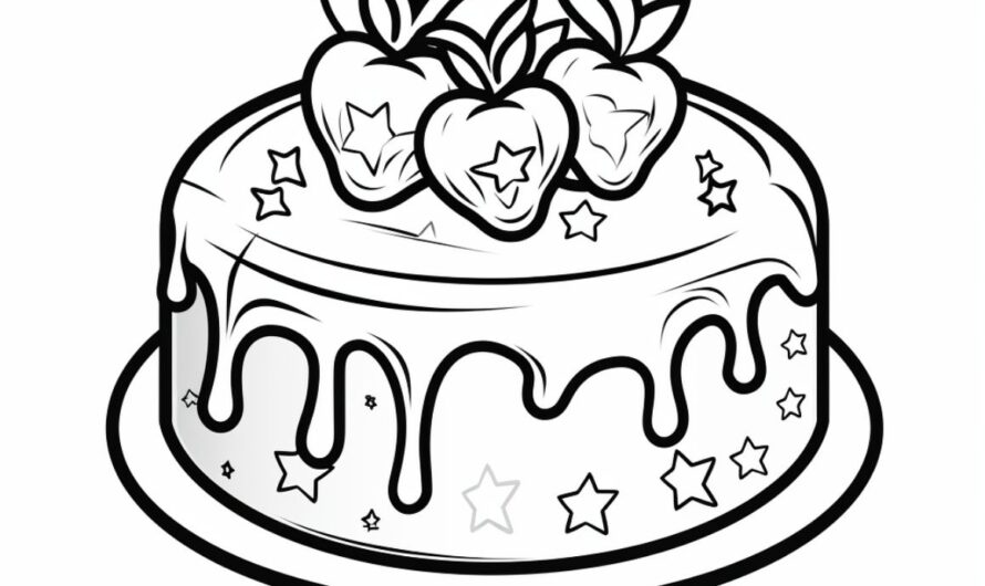 Cake Colouring In Pages