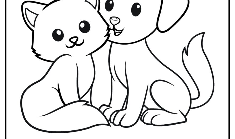 Cat And Dog Coloring Pages