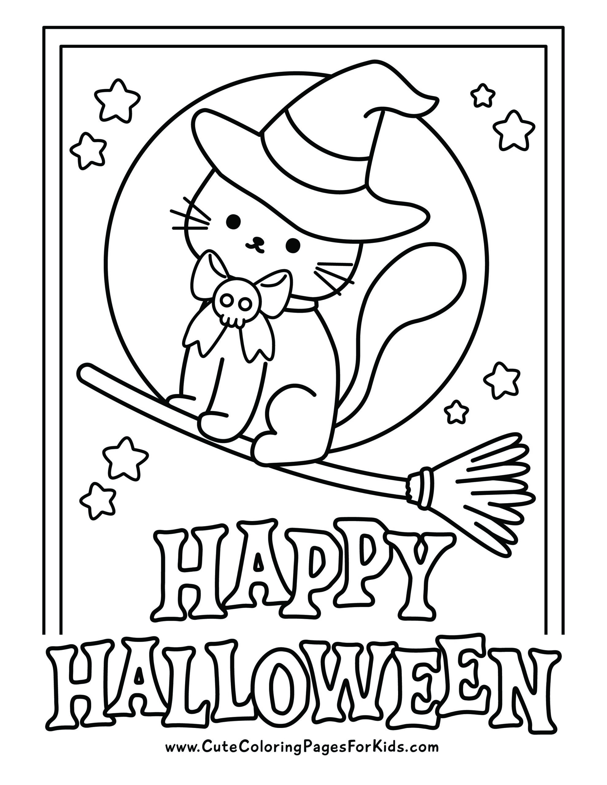 18 Cute Halloween Coloring Pages Free Printable PDFs Cute Coloring Pages For Kids
