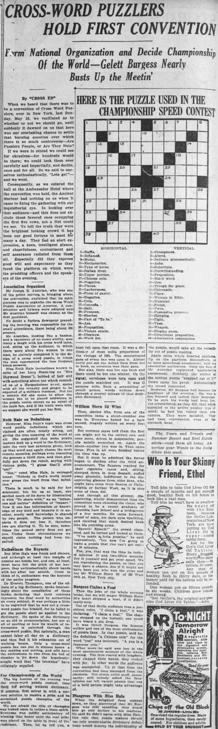 1924 The Year In Crosswords 2 Of 4 T Campbell s Grid 1924 The Year In Crosswords 2 Of 4 T Campbell s Grid