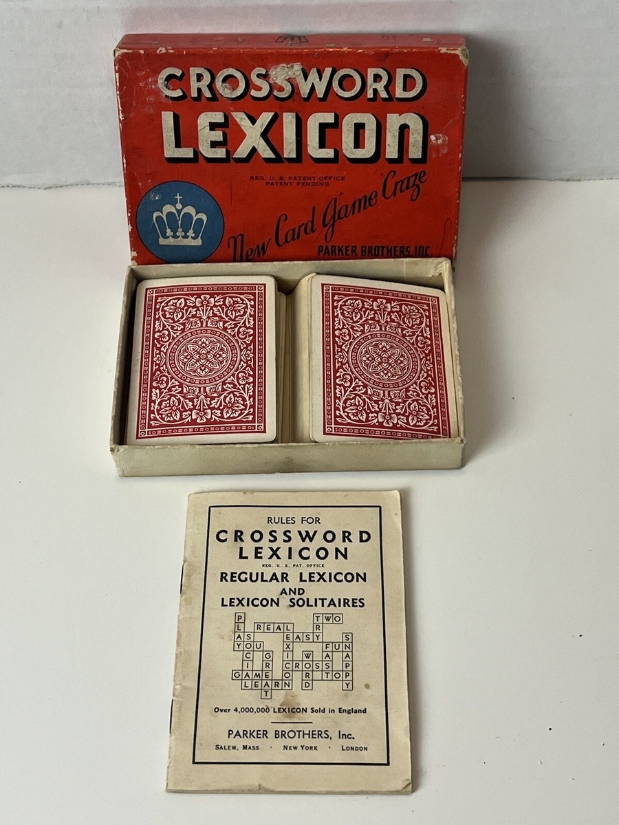 1937 CROSSWORD LEXICON CARD GAME PARKER BROS 100 COMPLETE Neato 1 Day Ship EBay