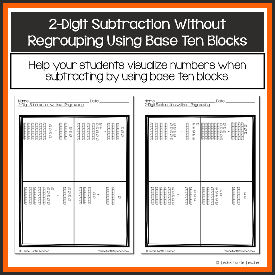 2 Digit Subtraction Without Regrouping Using Base Ten Blocks Made By Teachers 2 Digit Subtraction Without Regrouping Using Base Ten Blocks Made By Teachers