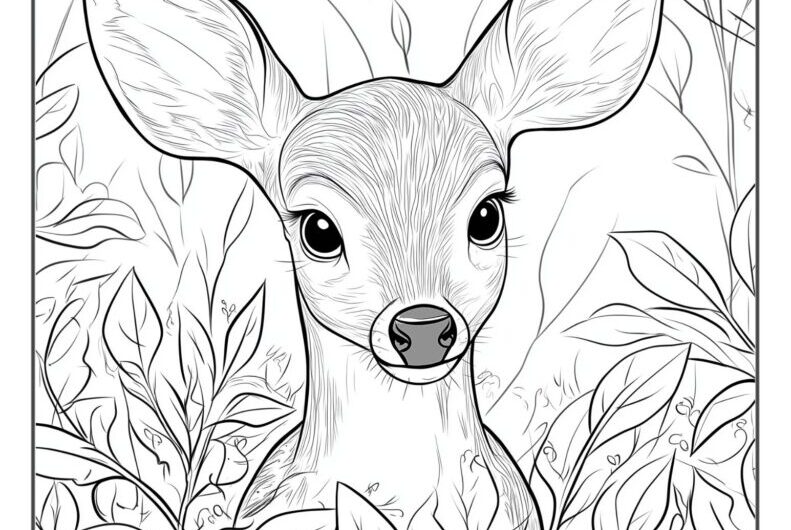 Deer Coloring Book Pages
