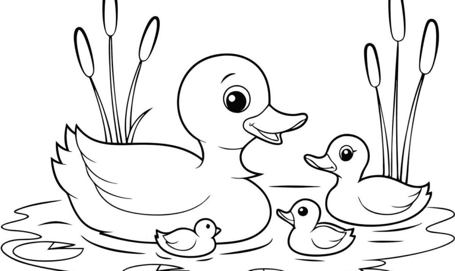 Duck And Duckling Coloring Pages
