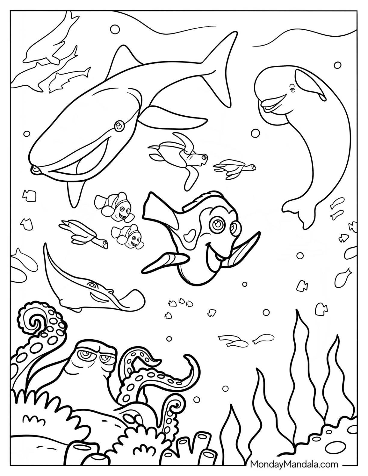 20 Finding Dory Coloring Pages Free PDF Printables