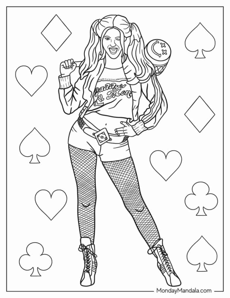 harley quinn coloring pages harley quinn coloring pages