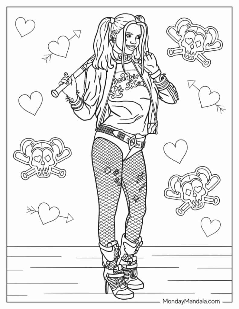 20 Harley Quinn Coloring Pages Free PDF Printables 20 Harley Quinn Coloring Pages Free PDF Printables