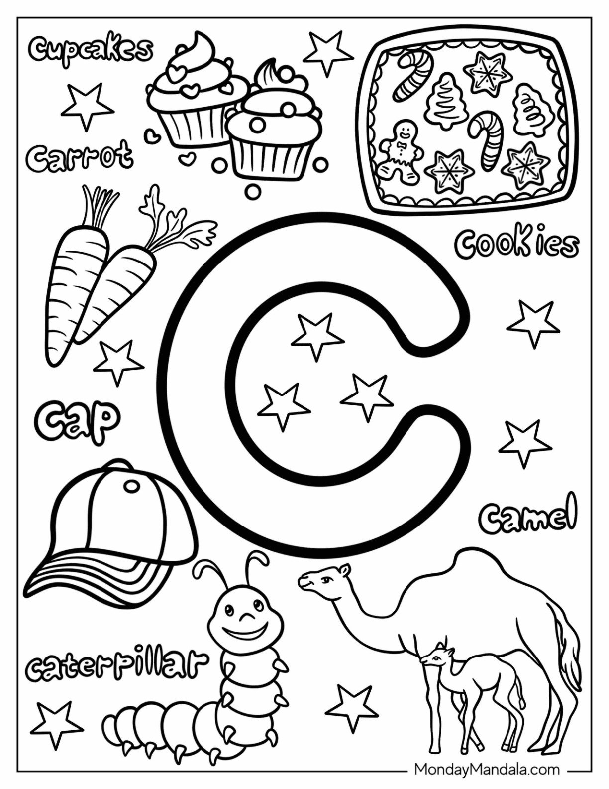 20 Letter C Coloring Pages Free PDF Printables