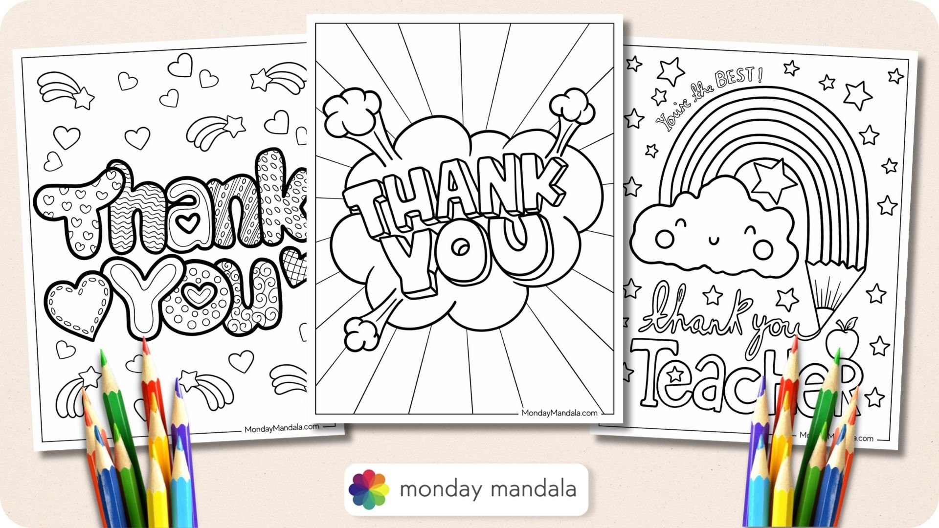 20 Thank You Coloring Pages Free PDF Printables 