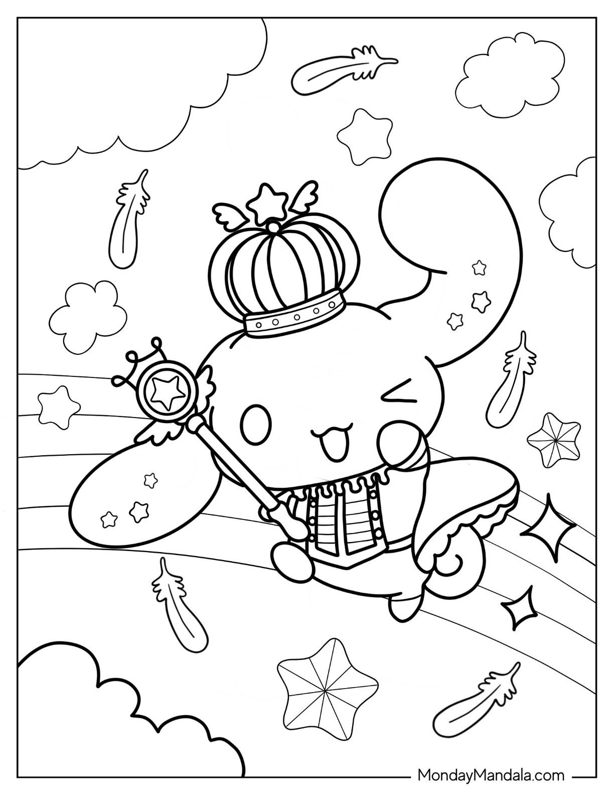 cinnamon roll hello kitty coloring page cinnamon roll hello kitty coloring page