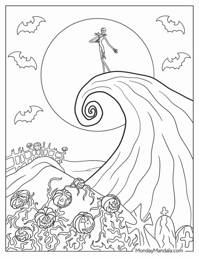 22 Nightmare Before Christmas Coloring Pages Free PDFs Worksheets Library
