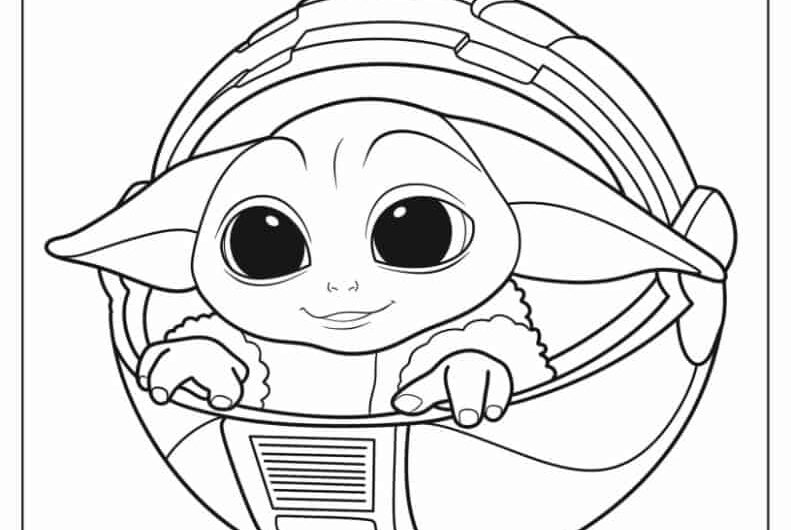 Baby Yoda Coloring Page