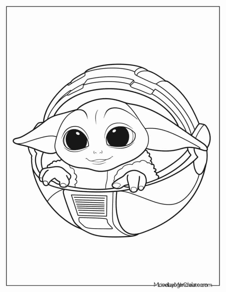 24 Baby Yoda Coloring Pages Free PDF Printables