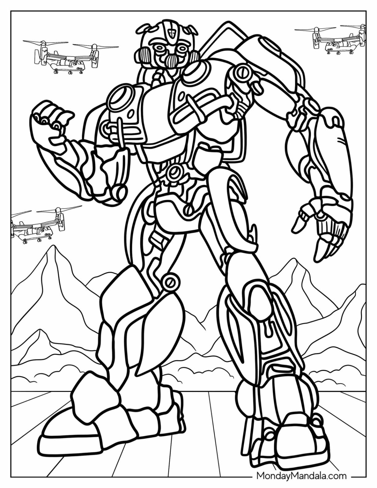 bumblebee transformer coloring page