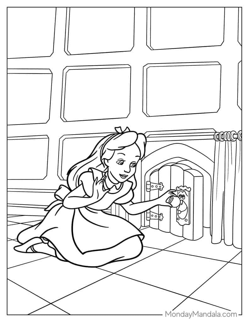 alice wonderland coloring pages