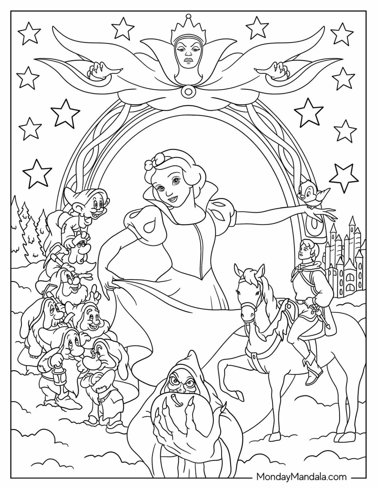 snow white coloring pages snow white coloring pages