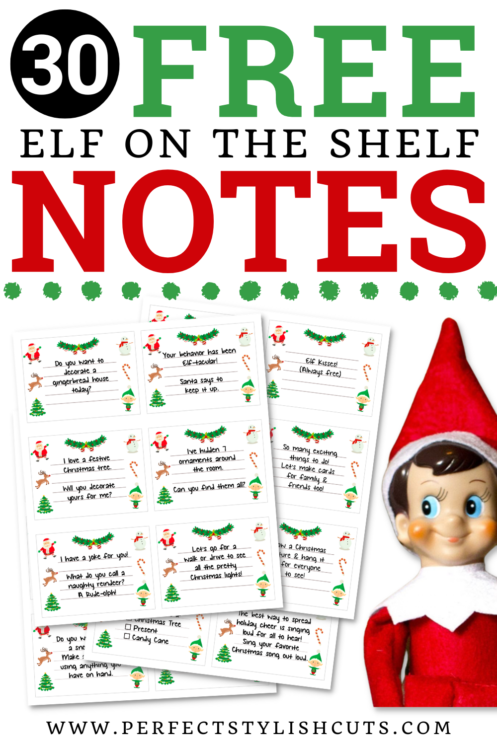 30 FREE Elf On The Shelf Printable Notes 30 FREE Elf On The Shelf Printable Notes