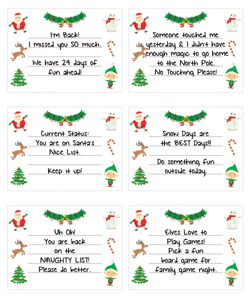 30 FREE Elf On The Shelf Printable Notes 30 FREE Elf On The Shelf Printable Notes