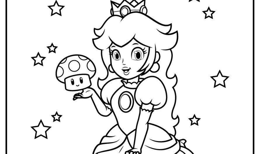 Princess Peach Coloring Page