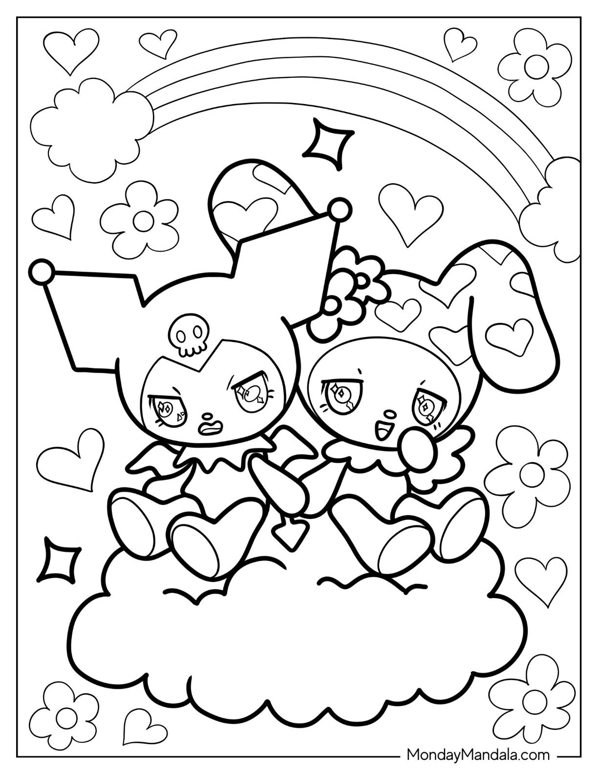 hello kitty coloring pages kuromi hello kitty coloring pages kuromi