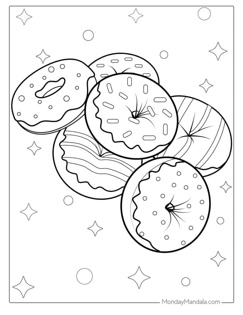 31 Donut Coloring Pages Free PDF Printables 31 Donut Coloring Pages Free PDF Printables