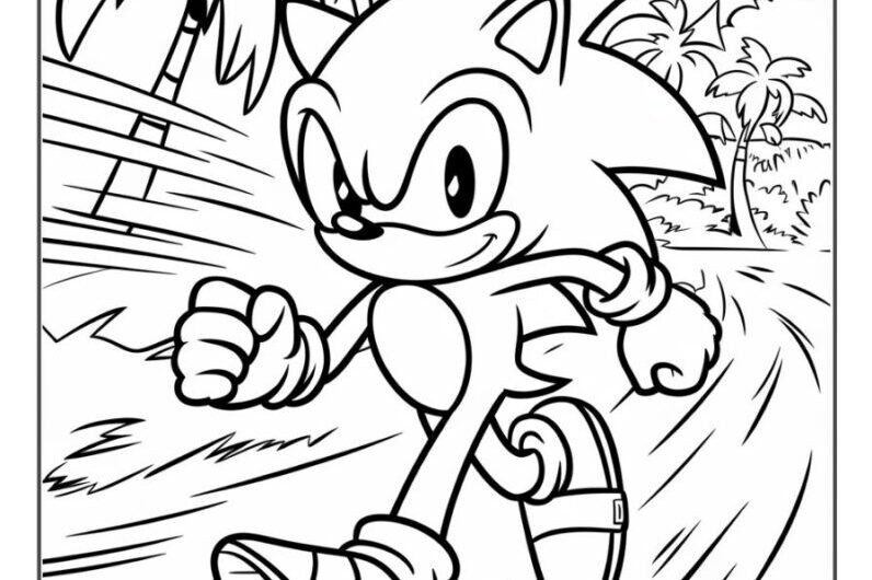 Sonic The Hedgehog Coloring Page