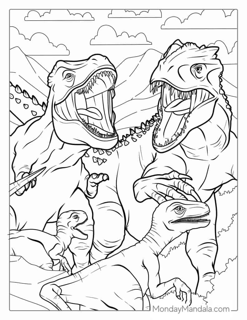 32 T Rex Coloring Pages Free PDF Printables 32 T Rex Coloring Pages Free PDF Printables