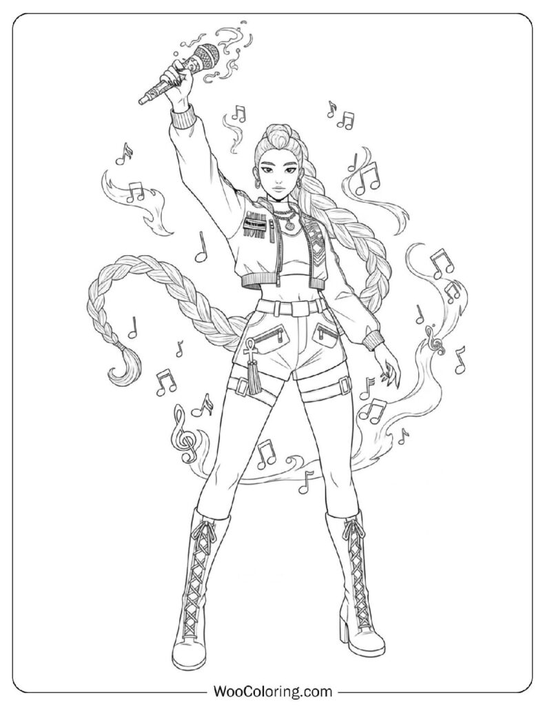 34 KPop Demon Hunters Coloring Pages Free PDF To Print Woo Coloring