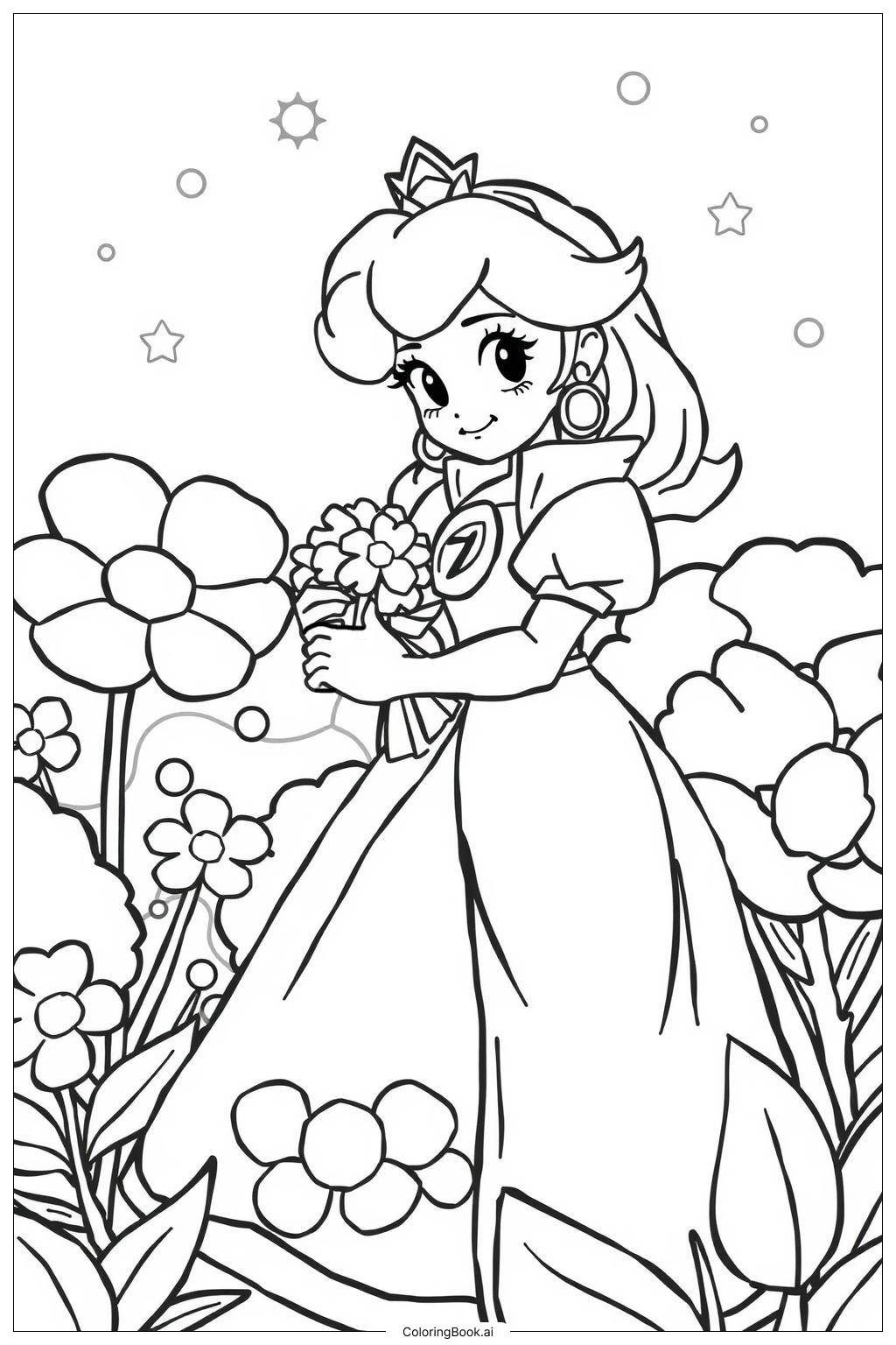 princess peach color pages