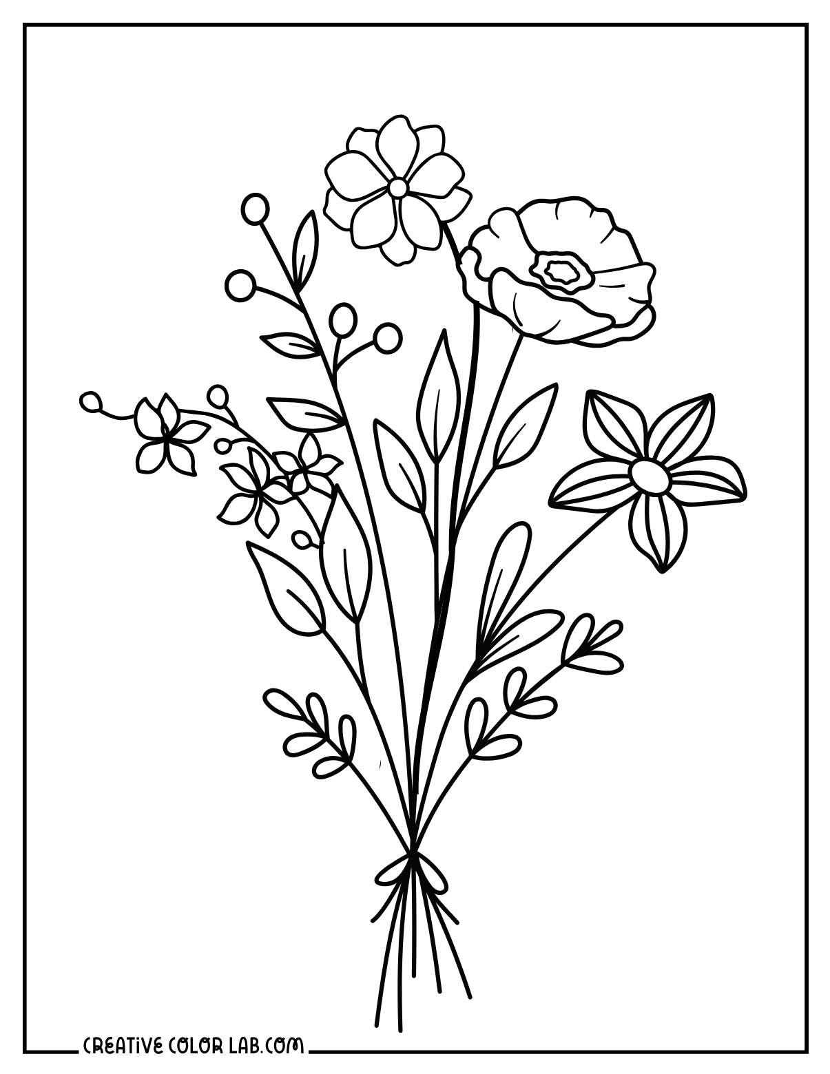 flower bunch coloring pages flower bunch coloring pages