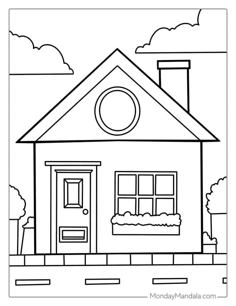 cutout printed house coloring cutout printed house coloring