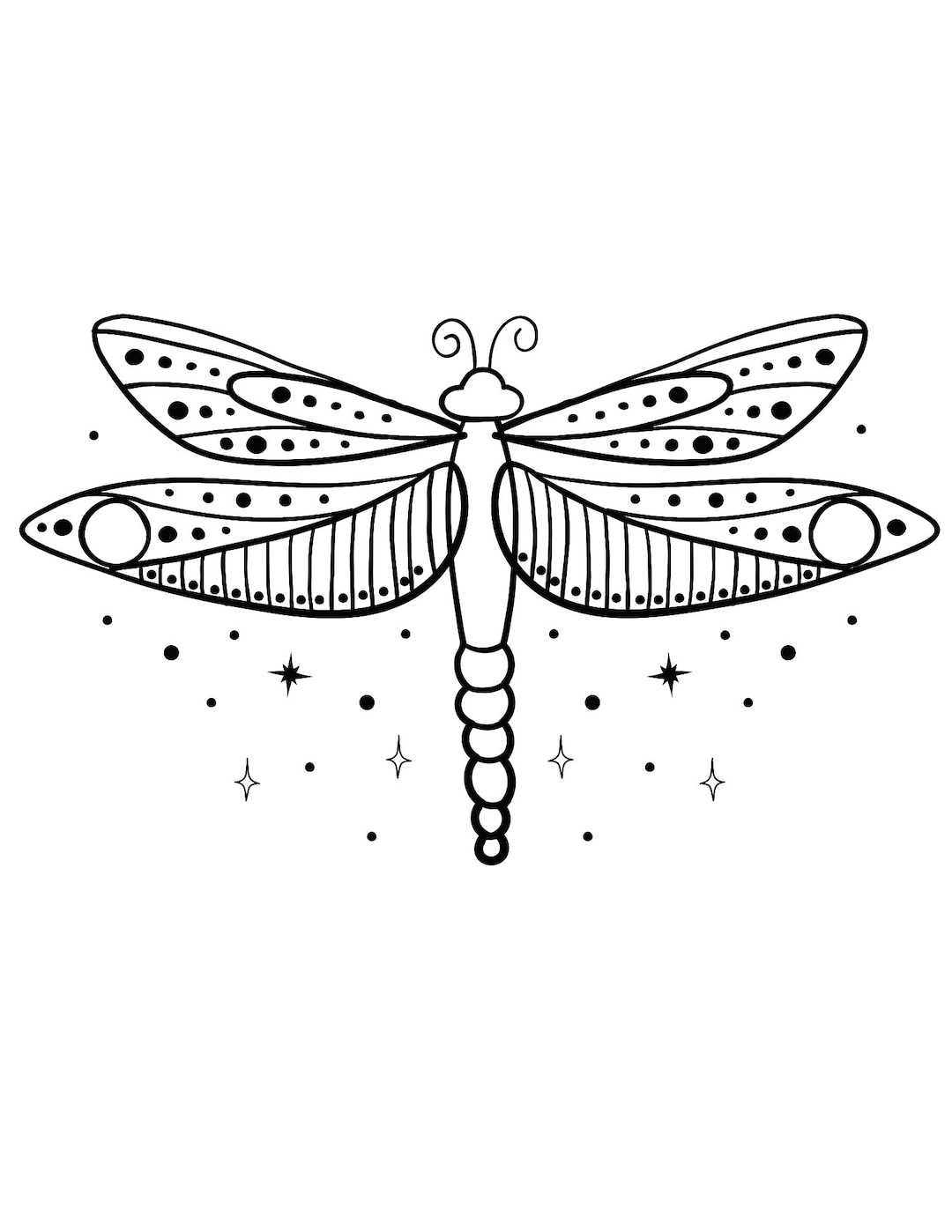 5 Digital Coloring Pages Of Dragonfly s Etsy 5 Digital Coloring Pages Of Dragonfly s Etsy