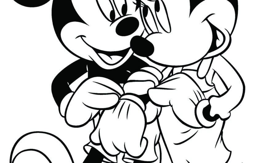 Minnie And Mickey Mouse Colouring Pages