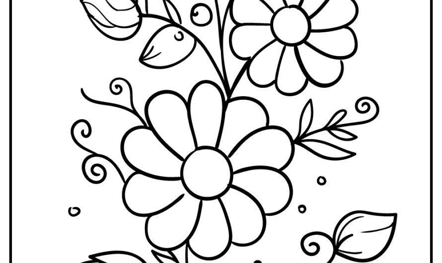 Flower Coloring Pages Easy